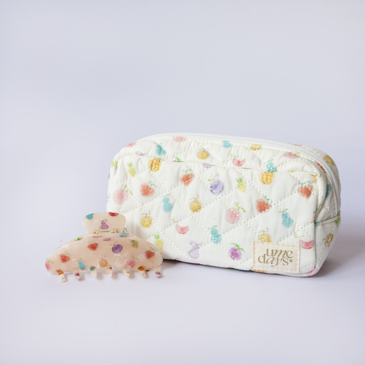 one piece devil fruit hair claw clip and makeup bag