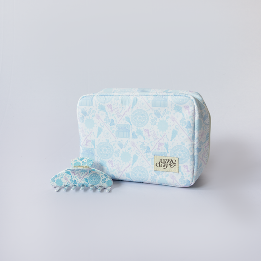 Frieren anime hair claw clip and makeup bag
